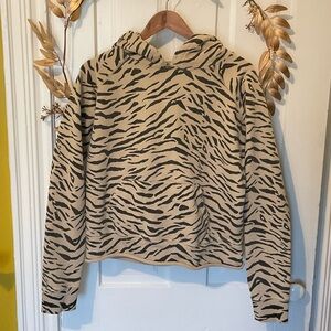 Nili Lotan Rayne Zebra Print Hoodie Model Off Duty M